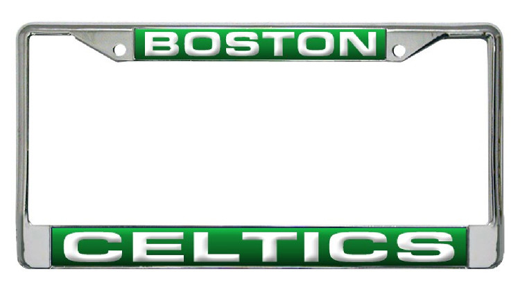 Boston Celtics License Plate Frame Laser Cut Chrome