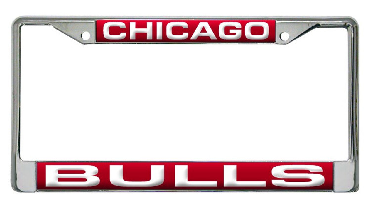 Chicago Bulls License Plate Frame Laser Cut Chrome