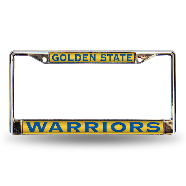 Golden State Warriors License Plate Frame Laser Cut Chrome