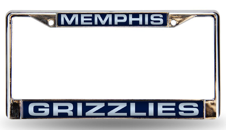 Memphis Grizzlies License Plate Frame Laser Cut Chrome