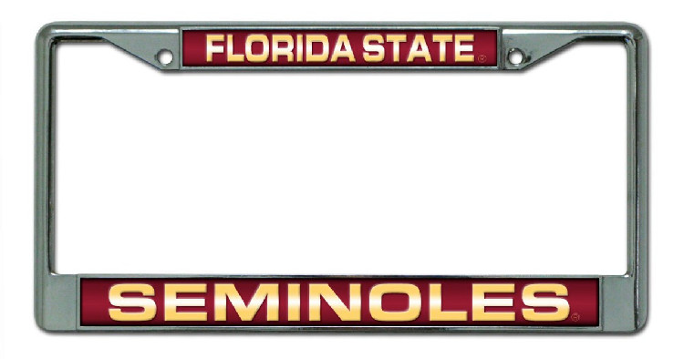 Florida State Seminoles License Plate Frame Laser Cut Chrome