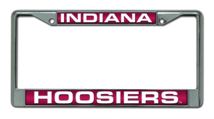 Indiana Hoosiers License Plate Frame Laser Cut Chrome