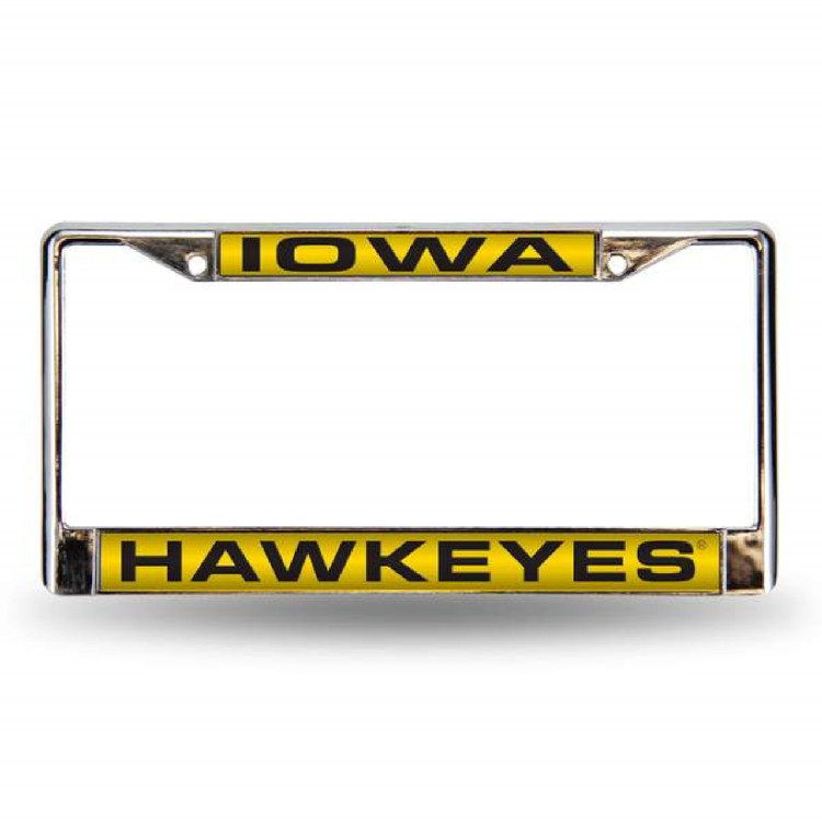 Iowa Hawkeyes Laser Cut Chrome License Plate Frame