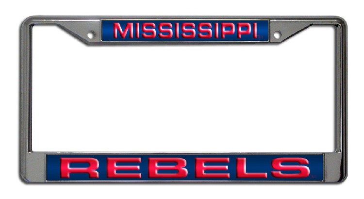 Mississippi Rebels Laser Cut Chrome License Plate Frame