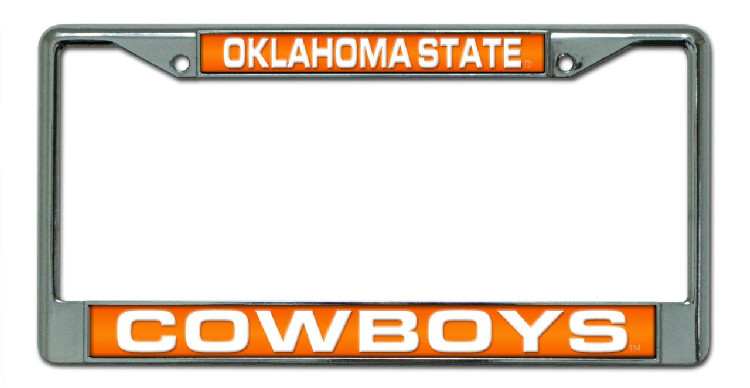 Oklahoma State Cowboys Laser Cut Chrome License Plate Frame