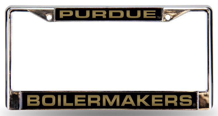 Purdue Boilermakers License Plate Frame Laser Cut Chrome