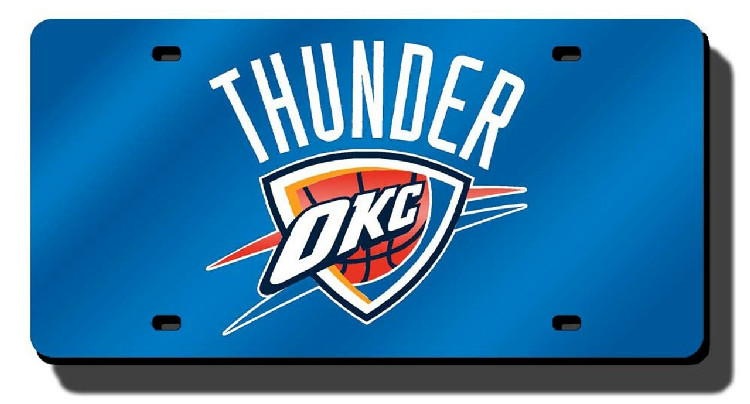 Oklahoma City Thunder License Plate Laser Cut Blue