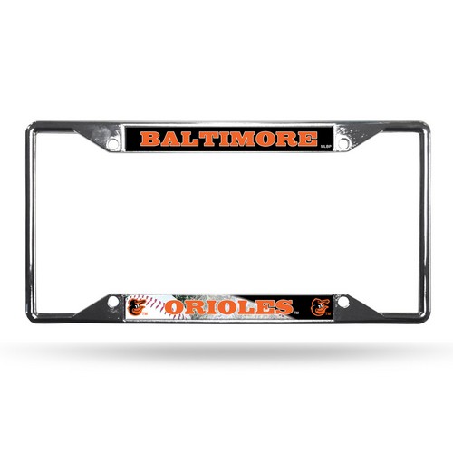 Rico Industries Baltimore Orioles License Plate Frame Chrome EZ View -