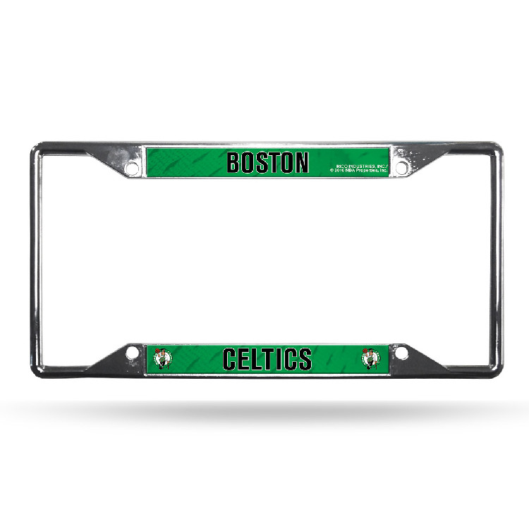 Boston Celtics License Plate Frame Chrome EZ View