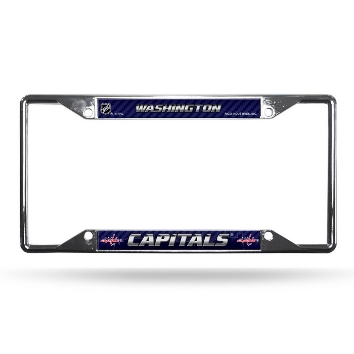 Rico Industries Washington Capitals License Plate Frame Chrome EZ View