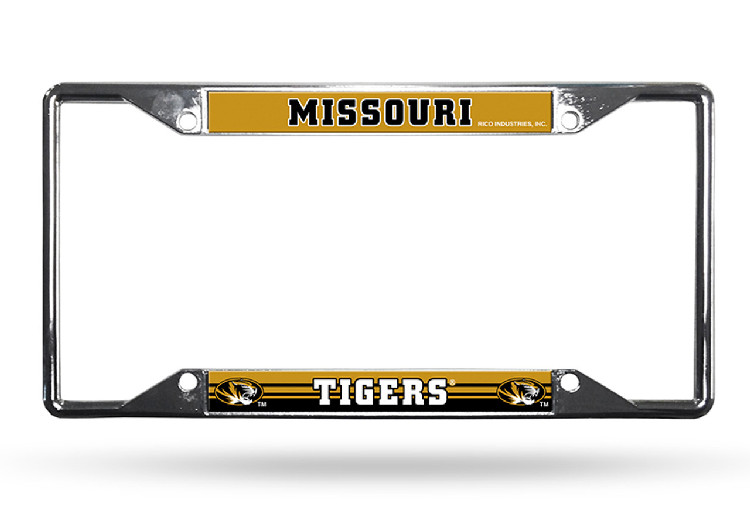 Missouri Tigers License Plate Frame Chrome EZ View