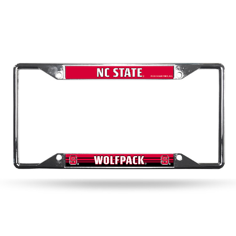 North Carolina State Wolfpack License Plate Frame Chrome EZ View