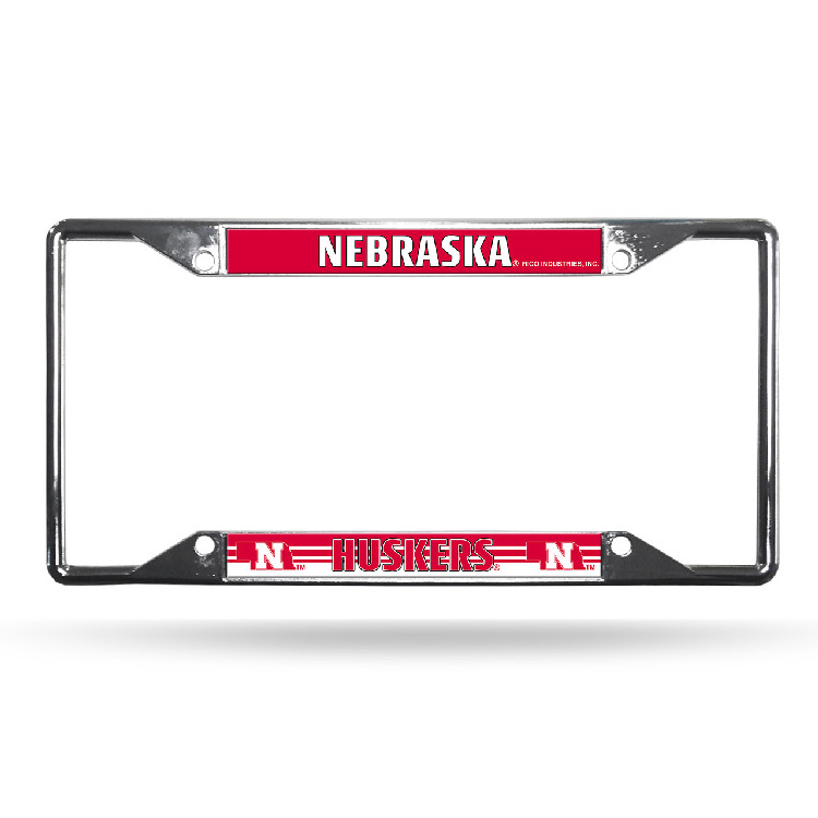 Nebraska Cornhuskers License Plate Frame Chrome EZ View