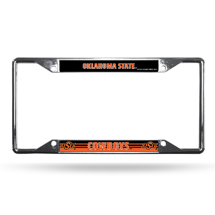 Oklahoma State Cowboys License Plate Frame Chrome EZ View