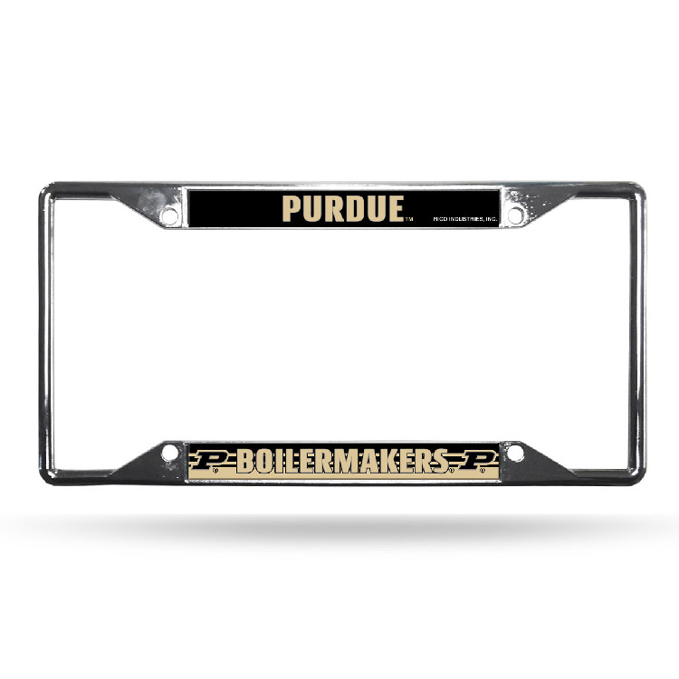 Purdue Boilermakers License Plate Frame Chrome EZ View