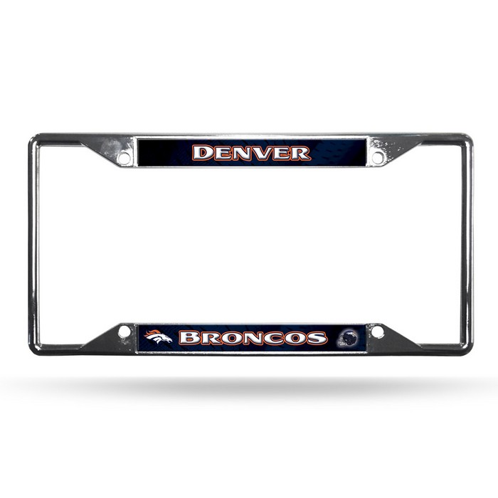 Rico Industries Denver Broncos License Plate Frame Chrome EZ View