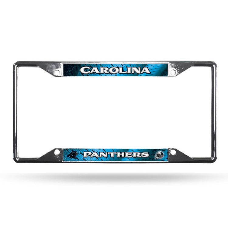 Carolina Panthers License Plate Frame Chrome EZ View