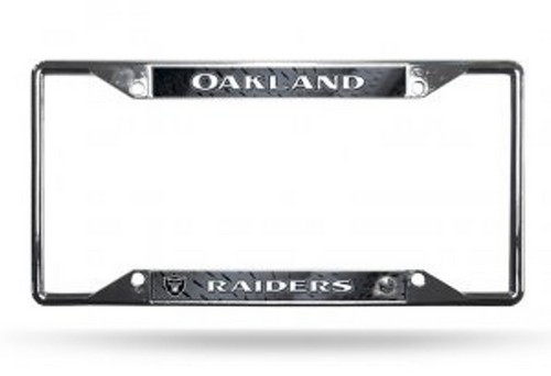 Rico Industries Oakland Raiders License Plate Frame Chrome EZ View