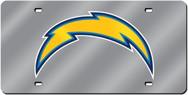 Los Angeles Chargers License Plate Laser Cut Silver