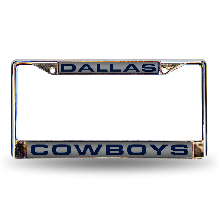 Dallas Cowboys License Plate Frame Laser Cut Chrome Silver