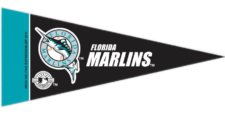 Miami Marlins Pennant Set Mini 8 Piece Florida Throwback