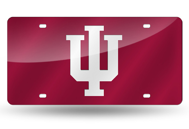 Indiana Hoosiers License Plate Laser Cut Red