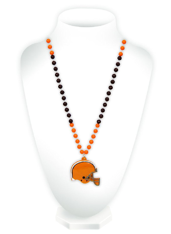 Cleveland Browns Beads with Medallion Mardi Gras Style