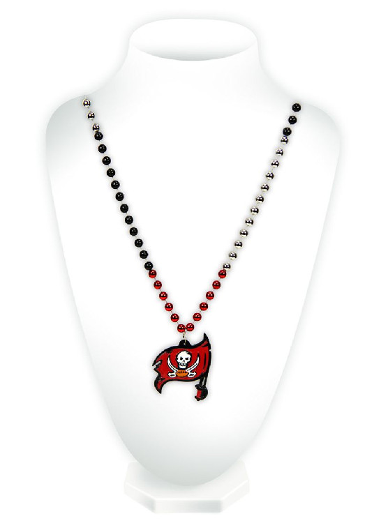 Tampa Bay Buccaneers Mardi Gras Beads with Medallion