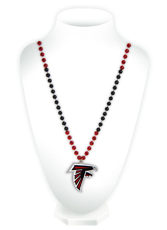 Atlanta Falcons Beads with Medallion Mardi Gras Style