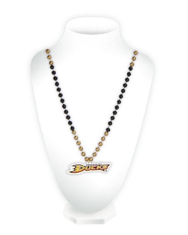Anaheim Ducks Beads with Medallion Mardi Gras Style