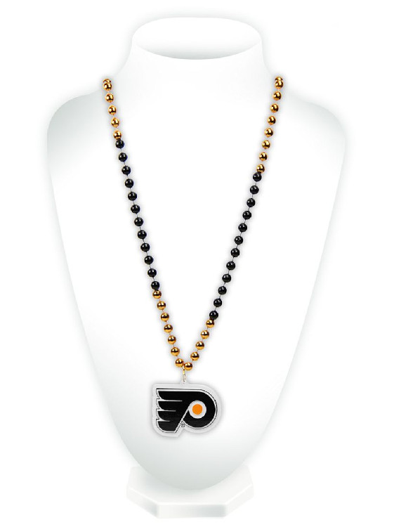 Philadelphia Flyers Mardi Gras Beads with Medallion