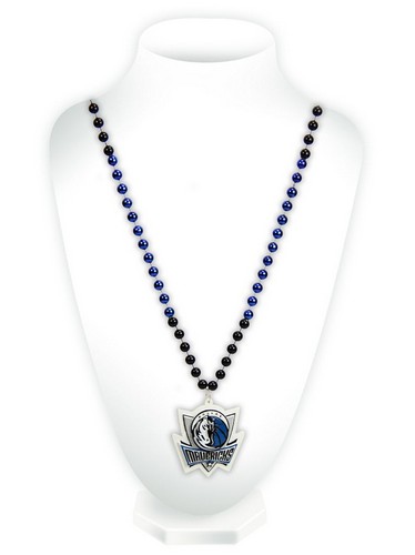 Rico Industries Dallas Mavericks Beads with Medallion Mardi Gras Style -