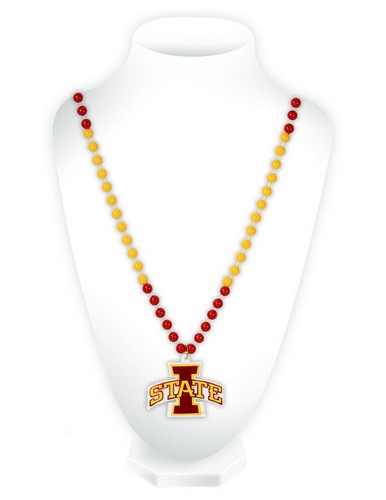 Rico Industries Iowa State Cyclones Beads with Medallion Mardi Gras Style -