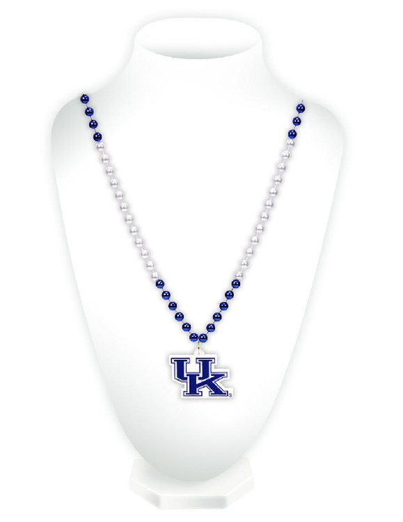 Kentucky Wildcats Beads with Medallion Mardi Gras Style