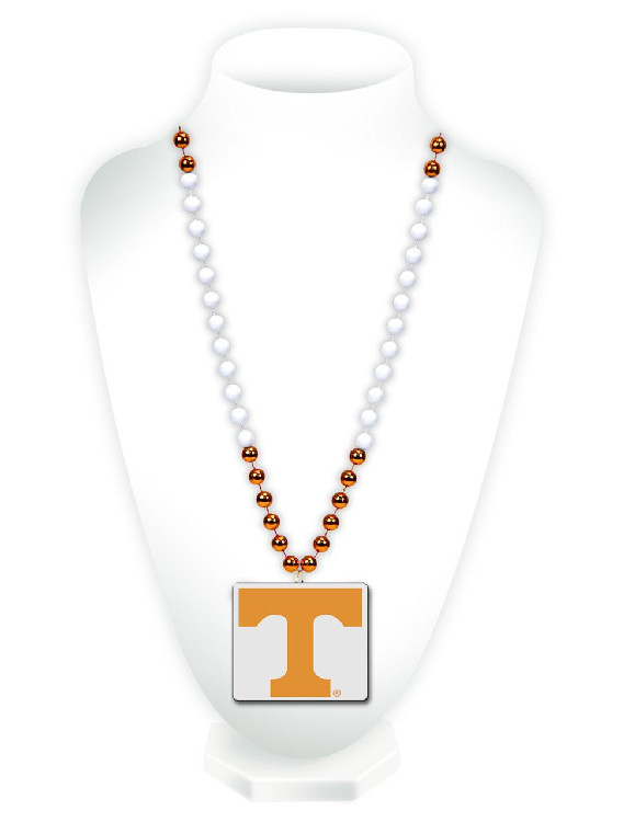 Tennessee Volunteers Mardi Gras Beads with Medallion