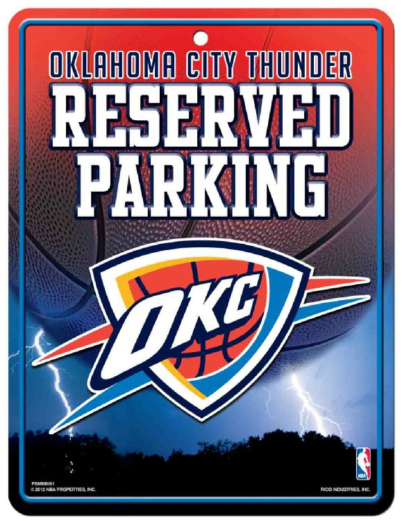 Oklahoma City Thunder Sign Metal Parking