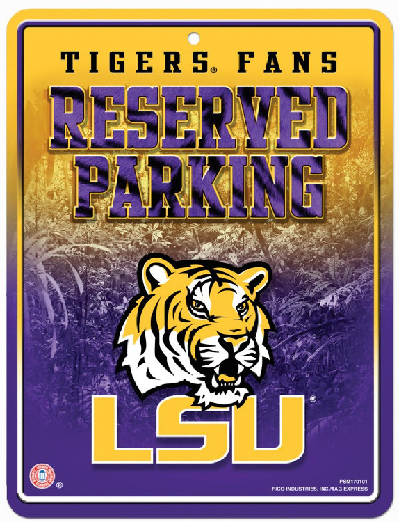 LSU Tigers Metal Parking Sign