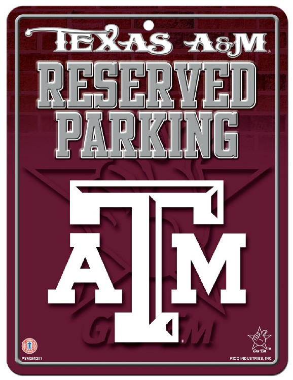 Texas A&M Aggies Metal Parking Sign