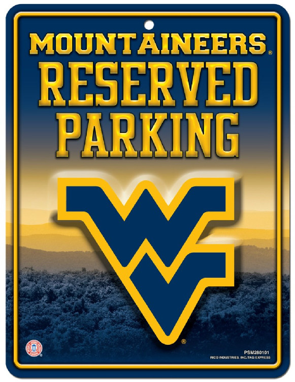 West Virginia Mountaineers Metal Parking Sign