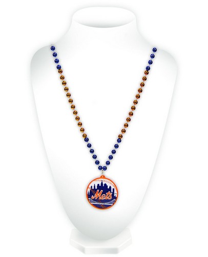 Rico Industries New York Mets Mardi Gras Beads with Medallion -