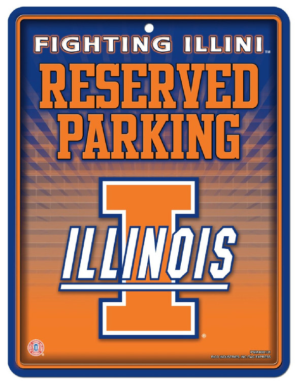 Illinois Fighting Illini Metal Parking Sign