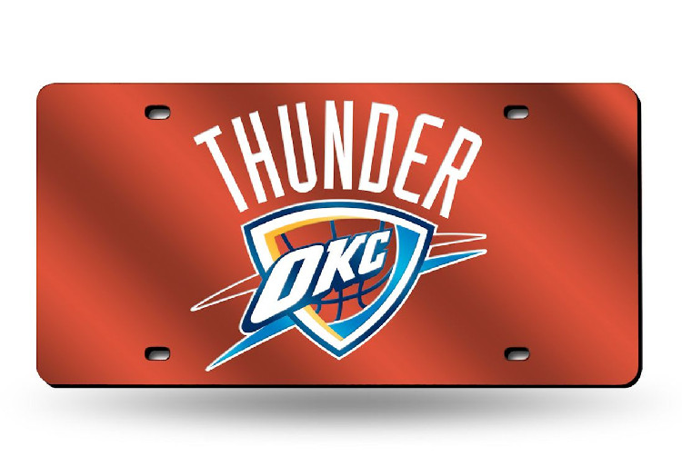 Oklahoma City Thunder License Plate Laser Cut Light Orange