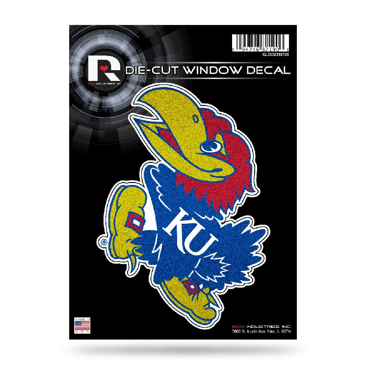 Kansas Jayhawks Decal 5x5 Die Cut Bling