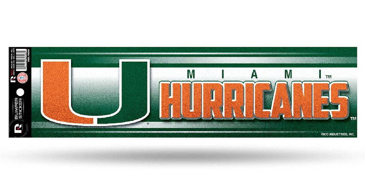 Miami Hurricanes Decal Bumper Sticker Glitter