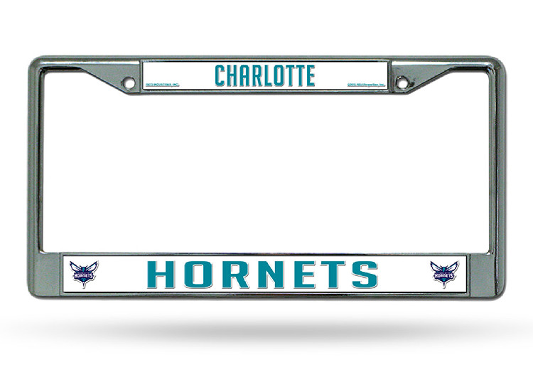 Charlotte Hornets License Plate Frame Chrome