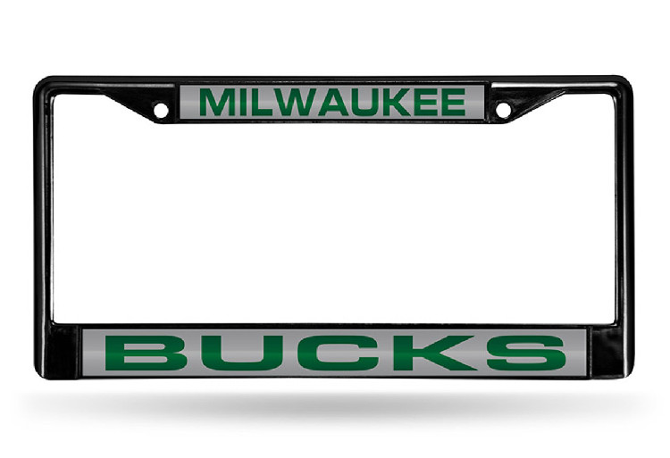 Milwaukee Bucks License Plate Frame Metal Laser Cut Black