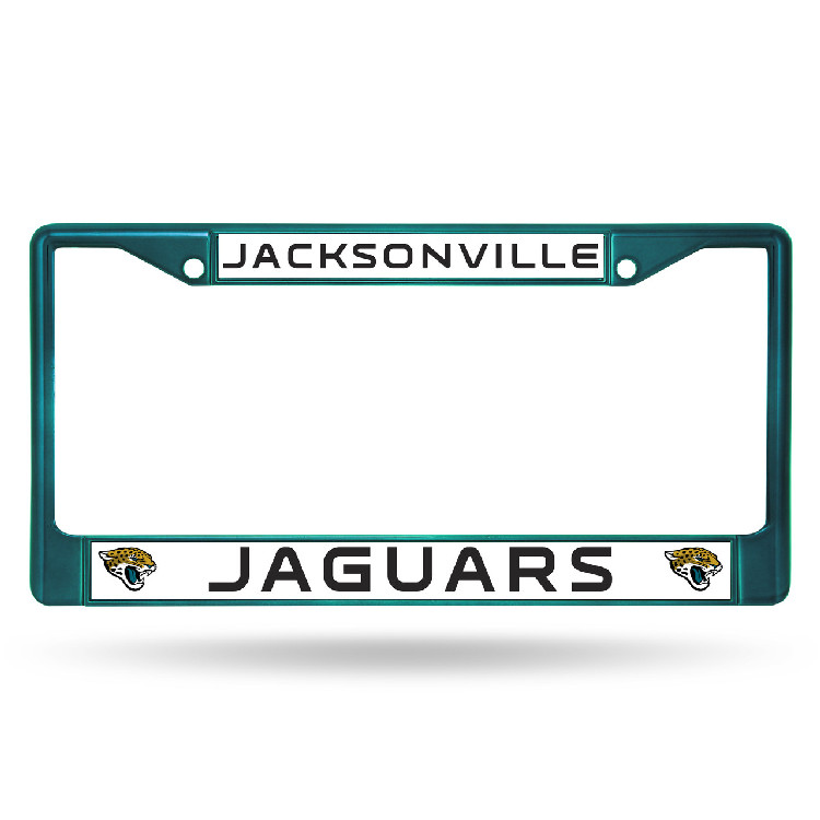 Jacksonville Jaguars License Plate Frame Metal Aqua