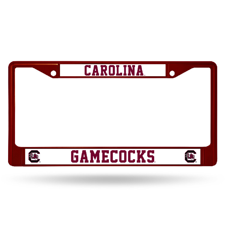 South Carolina Gamecocks License Plate Frame Metal Maroon