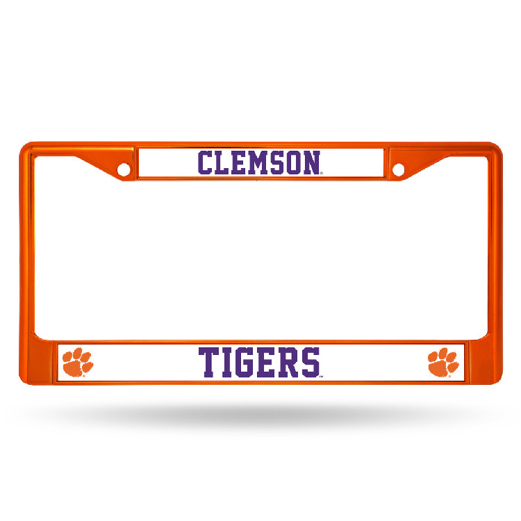 Clemson Tigers License Plate Frame Metal Orange