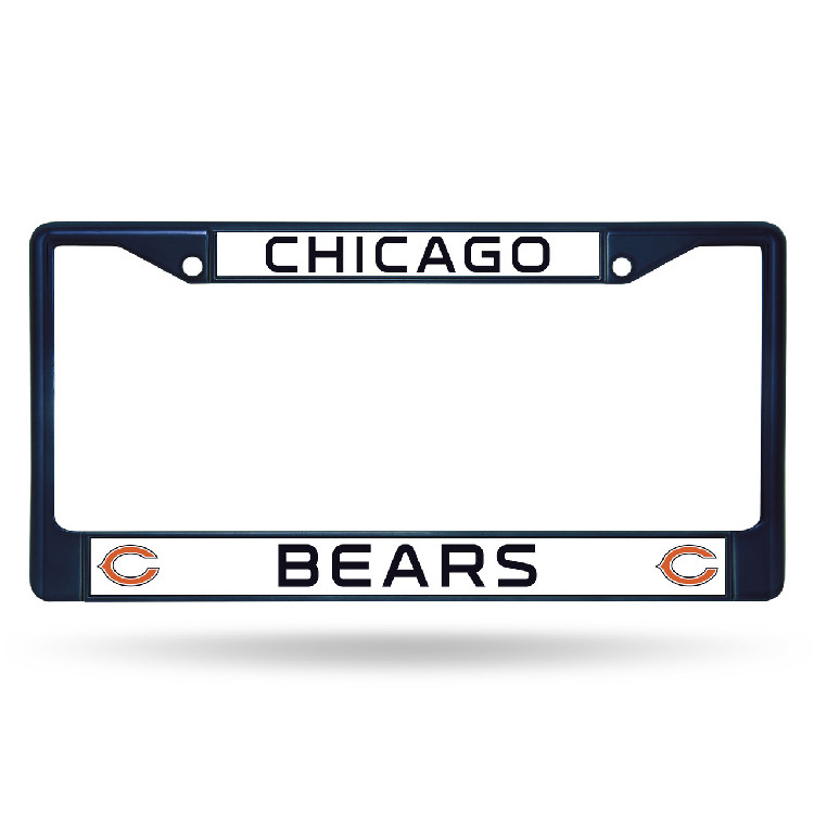 Chicago Bears License Plate Frame Metal Navy